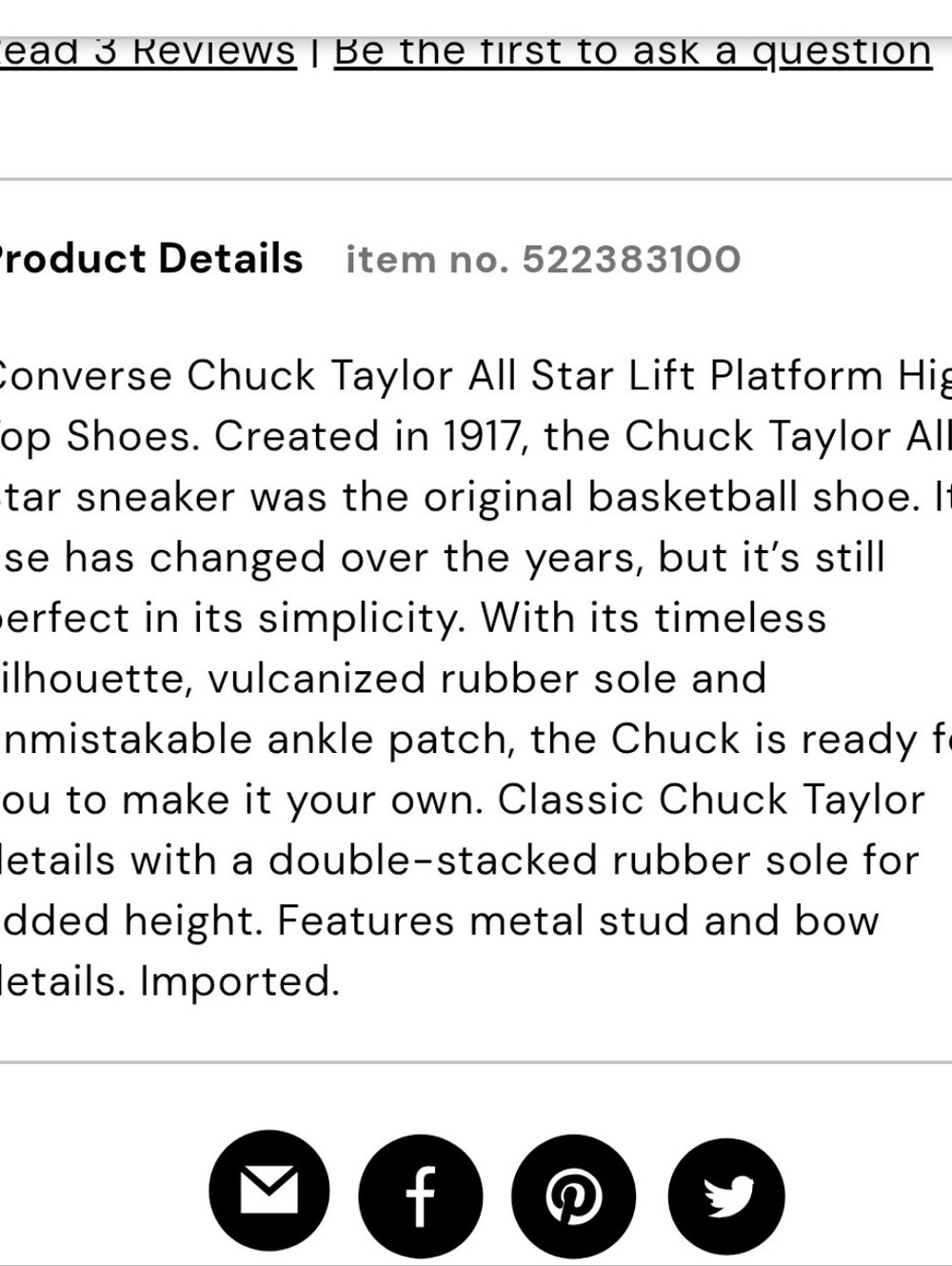 Converse Chuck Taylor All Star Lift Platform High Top Archive Stars Shoes - Picture 7 of 11